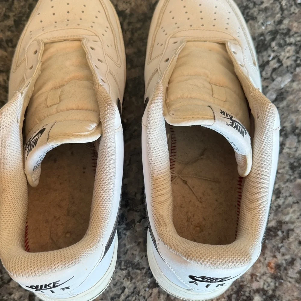 Nike Men's White and Black Air Force one Sneakers 9